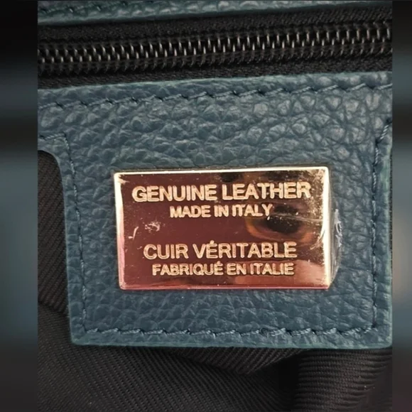 Viola Castellani Teal Satchel Two Way Carry Made in Italy - Picture 7 of 12